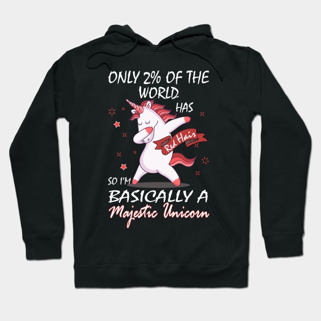 Red Hair Unicorn Percent Rare Hoodie by QQdesigns